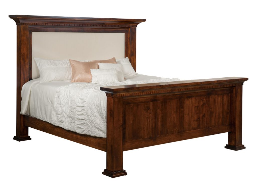 Amish Furniture of NE Empire Bed with Fabric Headboard Upholstered Bed