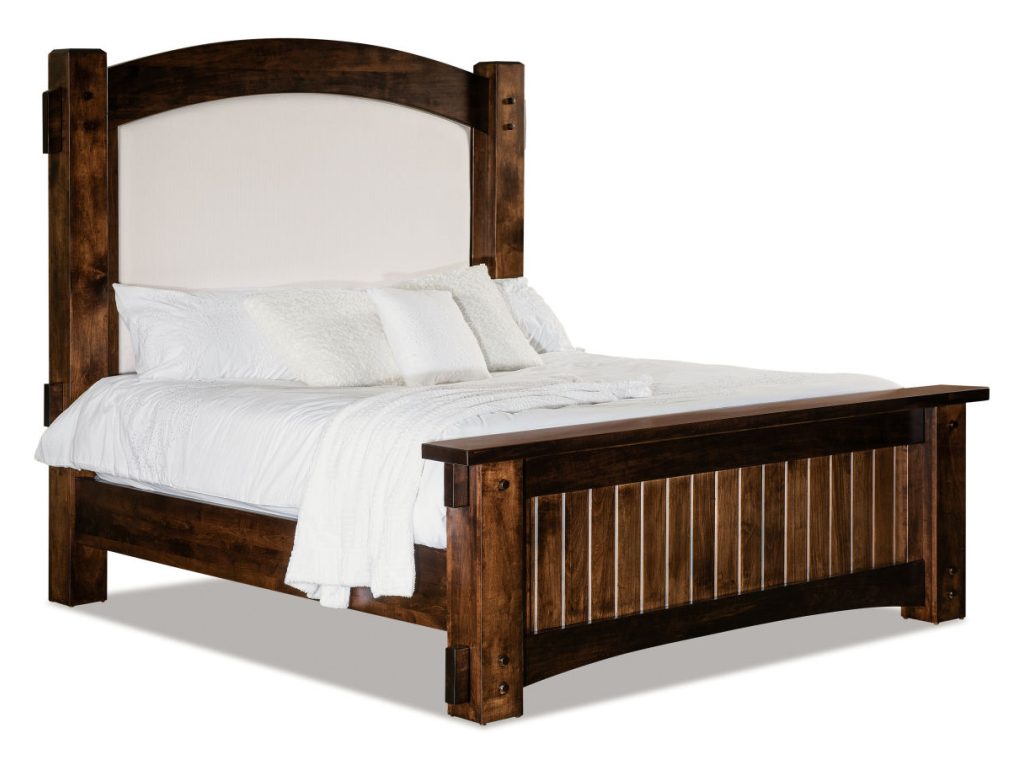 Amish Furniture of NE Timbra Bed With Fabric Headboard Upholstered Bed