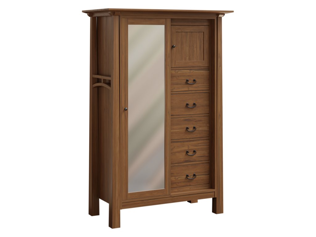 Amish Furniture of NE Artesa Sliding Door Chifferobe Armoire Cabinet