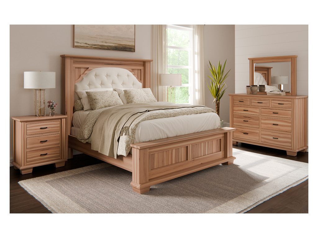 Amish Furniture of NE Burlington Fabric Panel Bed Upholstered Bed, alternate view
