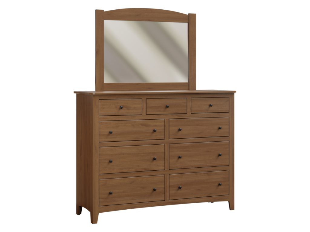Amish Furniture of NE Dover 9 Drawer Dresser Mirror