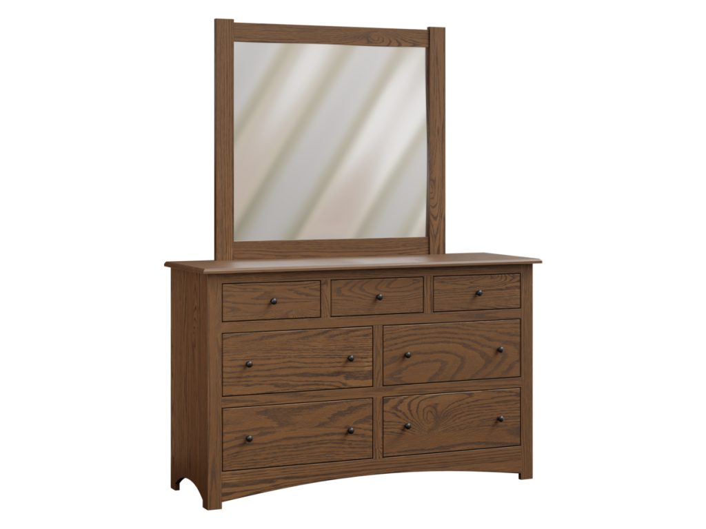 Amish Furniture of NE Troy 7 Drawer Dresser Mirror