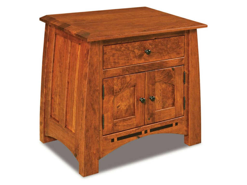 Amish Furniture of NE Boulder Creek 1 Drawer 2 Door Nightstand Drawer Nightstand