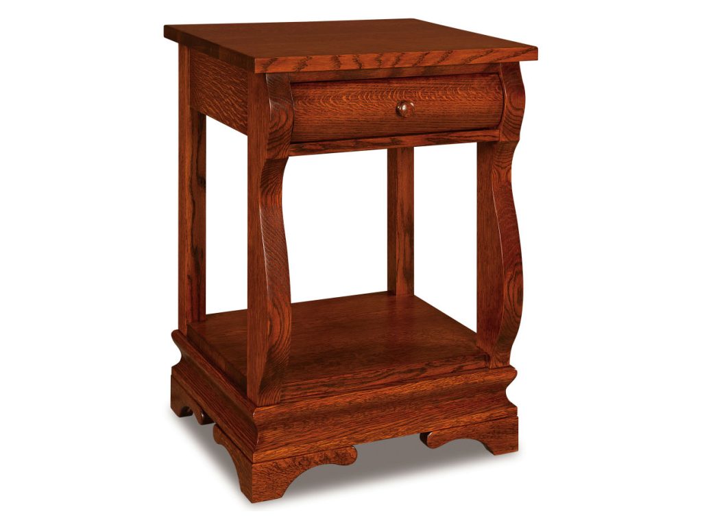 Amish Furniture of NE Chippewa Sleigh 1 Drawer Open Nightstand Drawer Nightstand