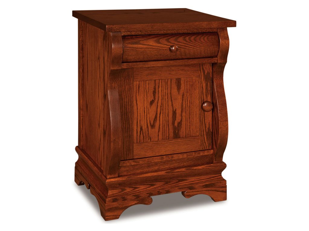 Amish Furniture of NE Chippewa Sleigh 1 Drawer 1 Door Nightstand – 20½”W Drawer Nightstand