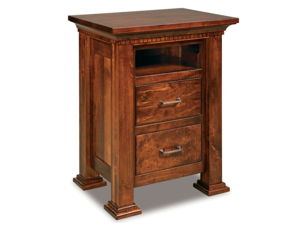 Amish Furniture of NE Empire 2 Drawer Nightstand With Opening