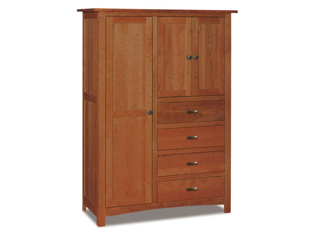 Amish Furniture of NE Flush Mission Chifferobe Armoire Cabinet