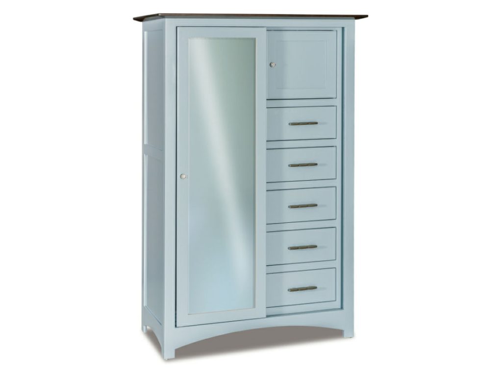 Amish Furniture of NE Finland Sliding Door Chifferobe Armoire Cabinet