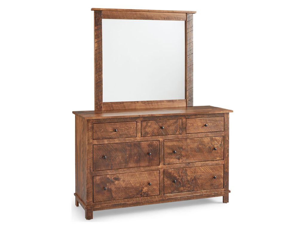 Amish Furniture of NE Flint 7 Drawer Dresser Mirror