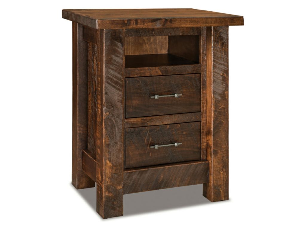 Amish Furniture of NE Houston 2 Drawer Open Nightstand Drawer Nightstand
