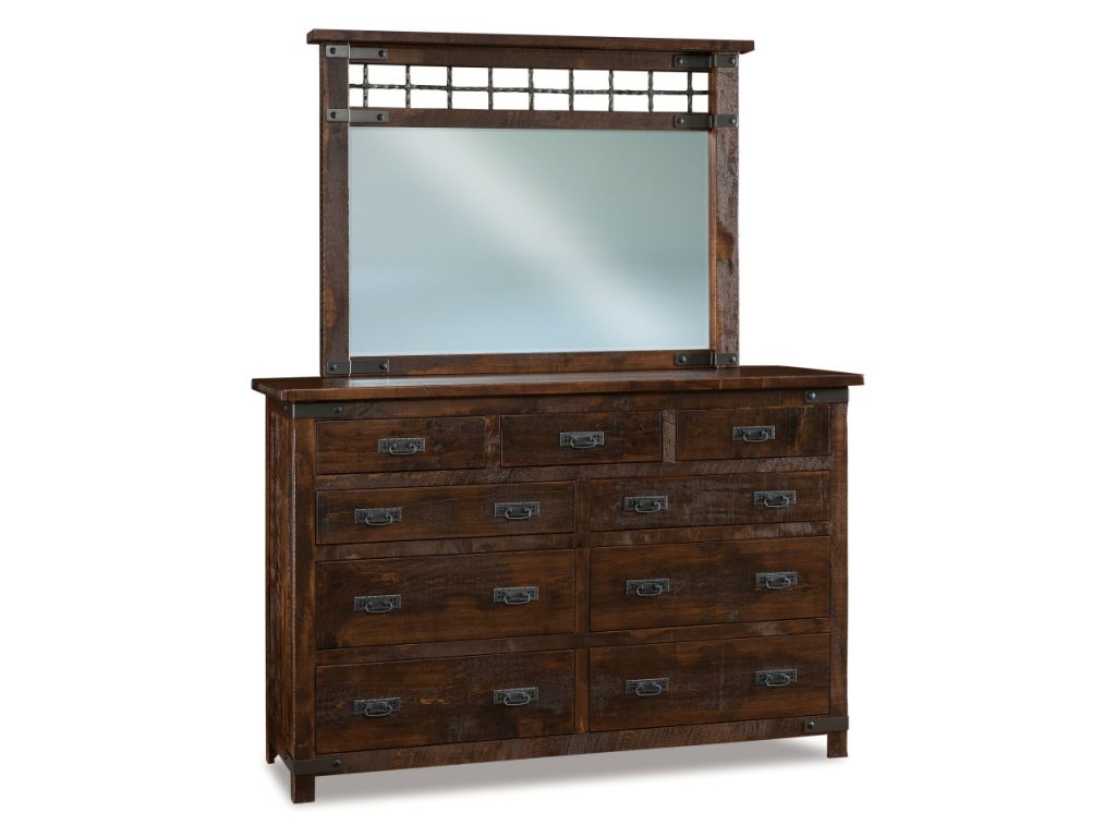 Ironwood 9 Drawer Dresser Mirror