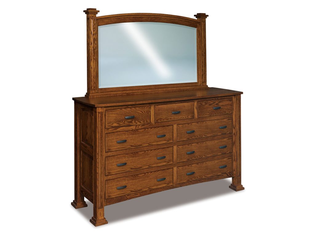 Lexington 9 Drawer Dresser – 76″W Mirror Dresser Mirror
