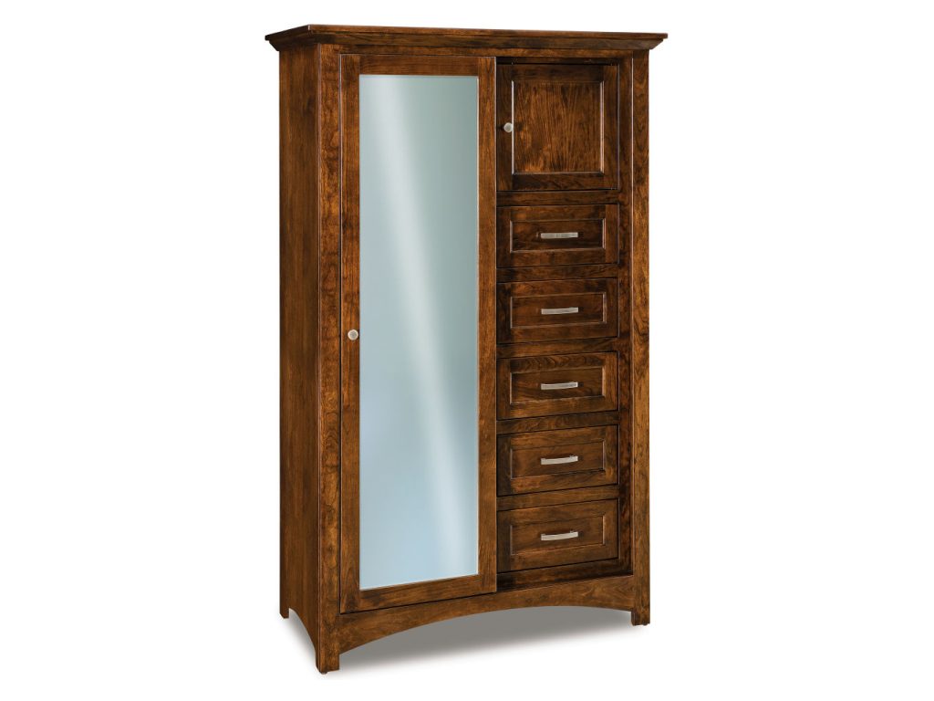 Amish Furniture of NE Lincoln Sliding Door Chifferobe Armoire Cabinet