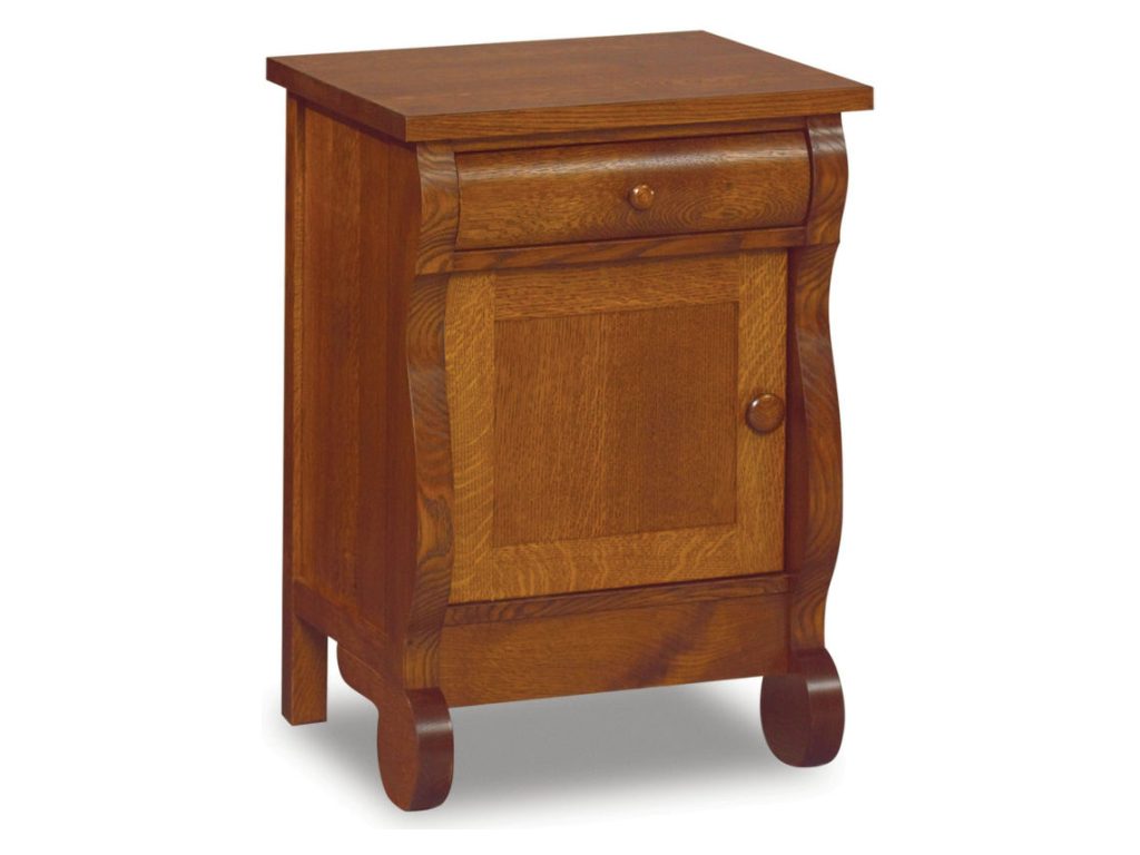 Old Classic Sleigh 1 Drawer 1 Door Nightstand Drawer Nightstand