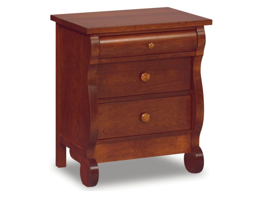 Amish Furniture of NE Old Classic Sleigh 3 Drawer Nightstand – 25¼”W