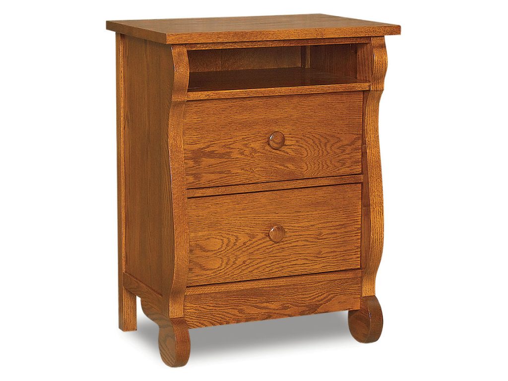 Amish Furniture of NE Old Classic Sleigh 2 Drawer Nightstand