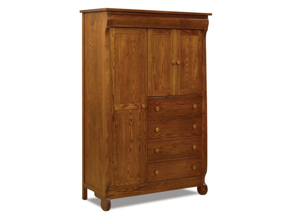 Old Classic Sleigh Chifferobe Armoire Cabinet