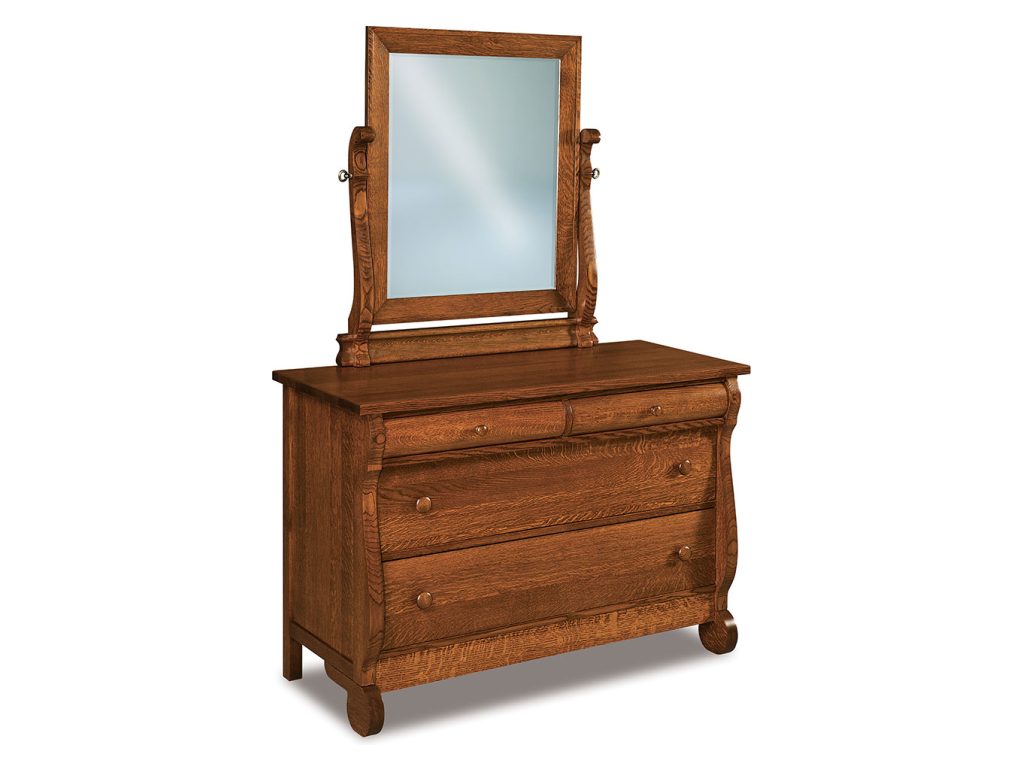 Old Classic Sleigh 4 Drawer Dresser Mirror