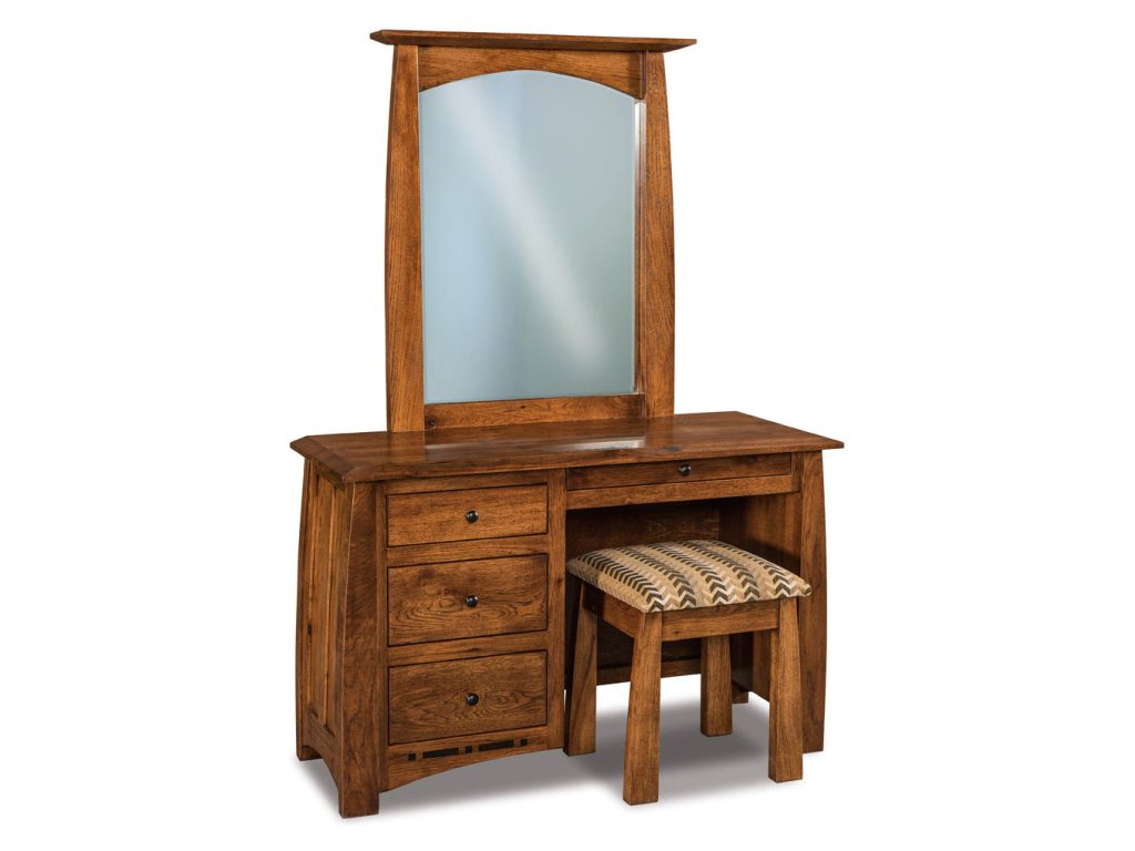 Amish Furniture of NE Boulder Creek 4 Drawer Dresser – 30″H Vanity Bench