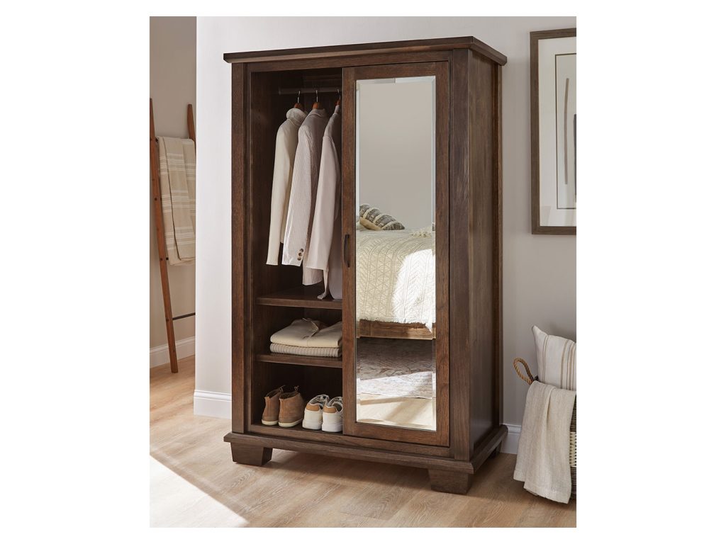 Amish Furniture of NE Artesa Sliding Door Chifferobe Armoire Cabinet, alternate view
