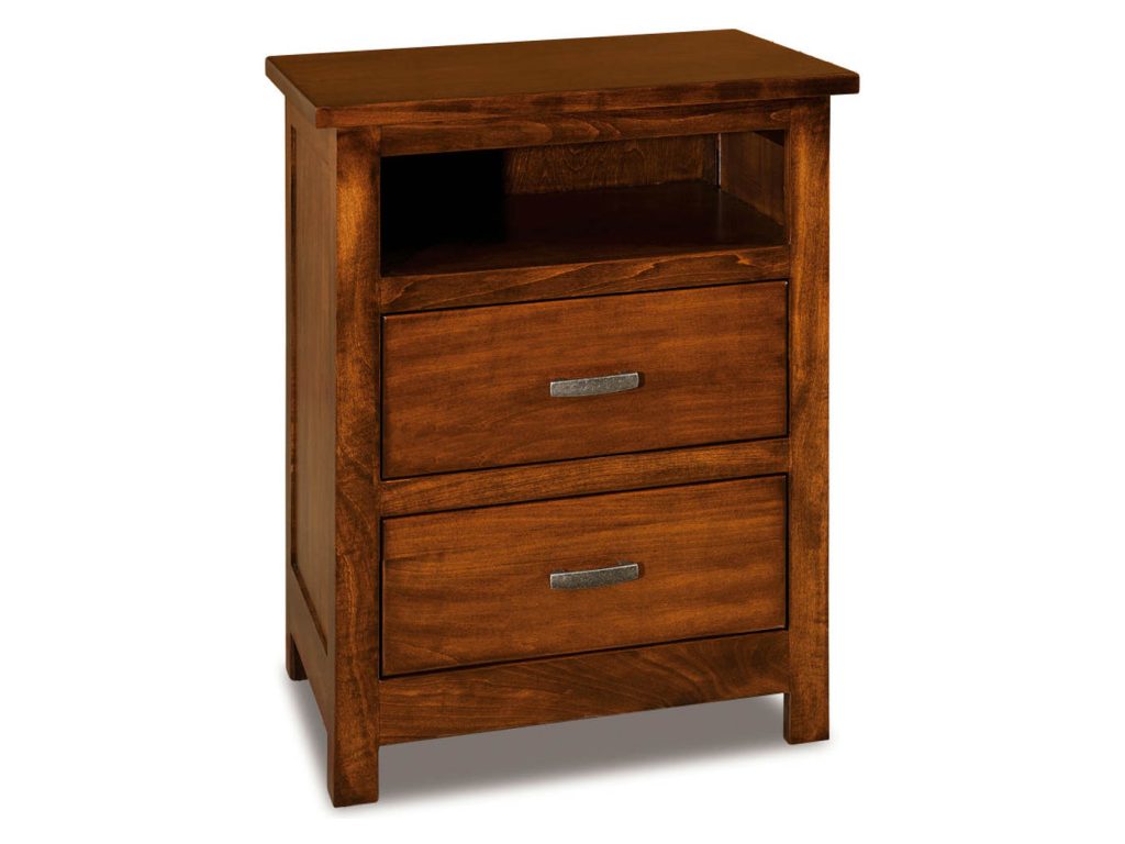 Amish Furniture of NE Flush Mission 2 Drawer Nightstand