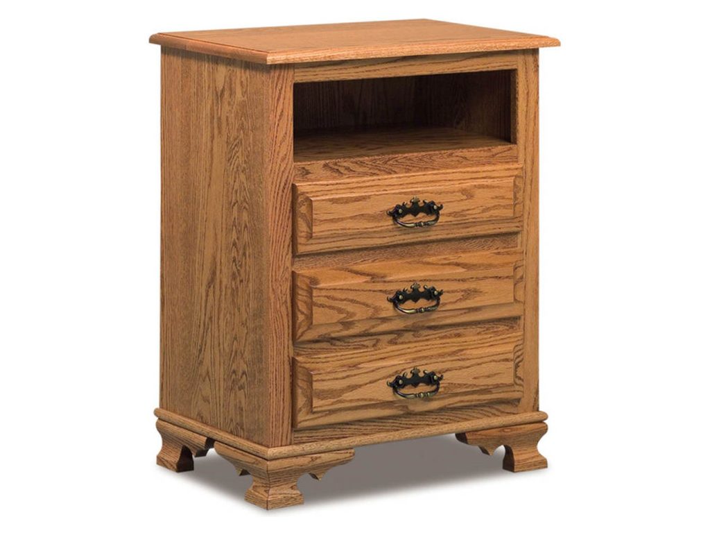 Amish Furniture of NE Heritage 3 Drawer Open Nightstand Drawer Nightstand