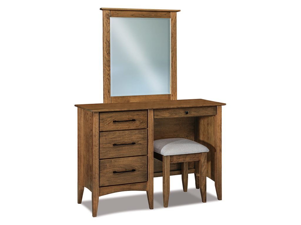 Amish Furniture of NE Atlantic 4 Drawer Vanity Dresser Mirror