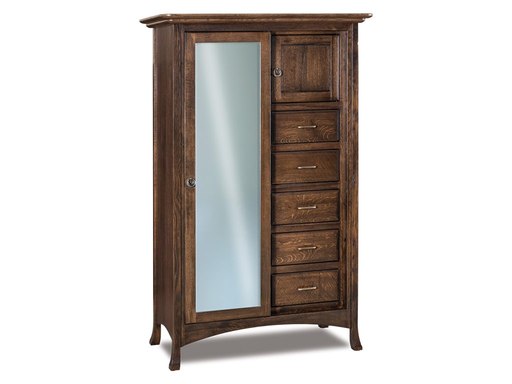 Amish Furniture of NE Carlisle Sliding Door Chifferobe Armoire Cabinet