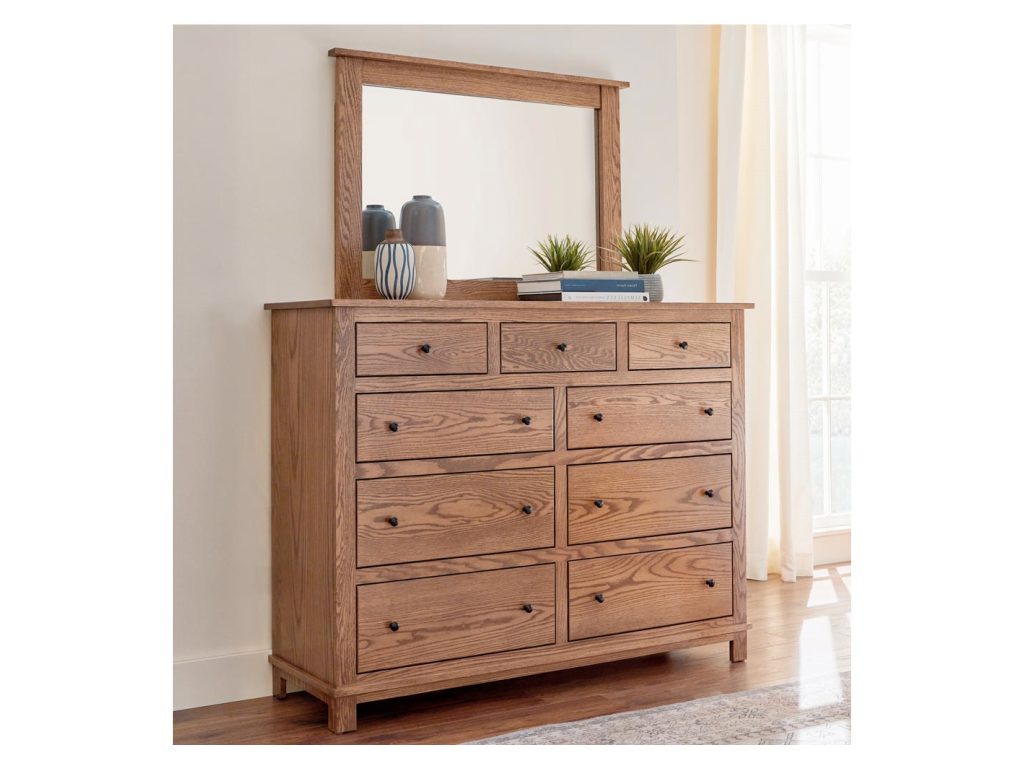 Amish Furniture of NE Flint 9 Drawer Dresser Mirror, alternate view