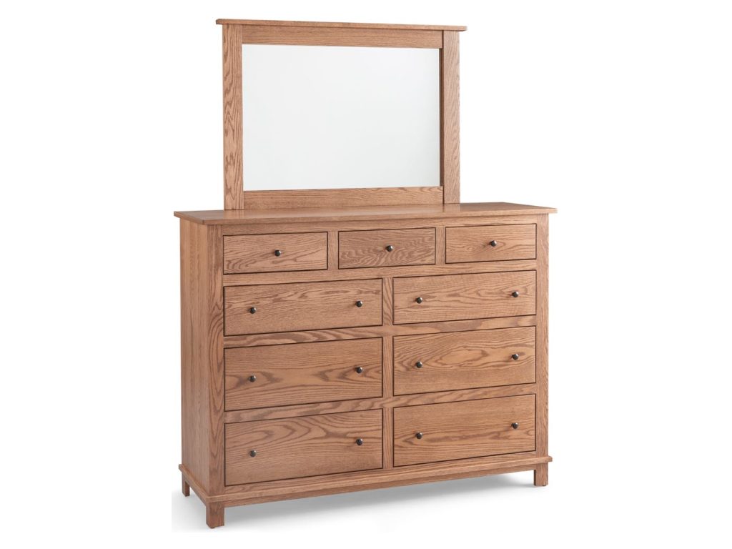 Amish Furniture of NE Flint 9 Drawer Dresser Mirror