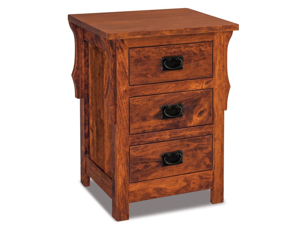 Amish Furniture of NE Stick Mission 3 Drawer Nightstand