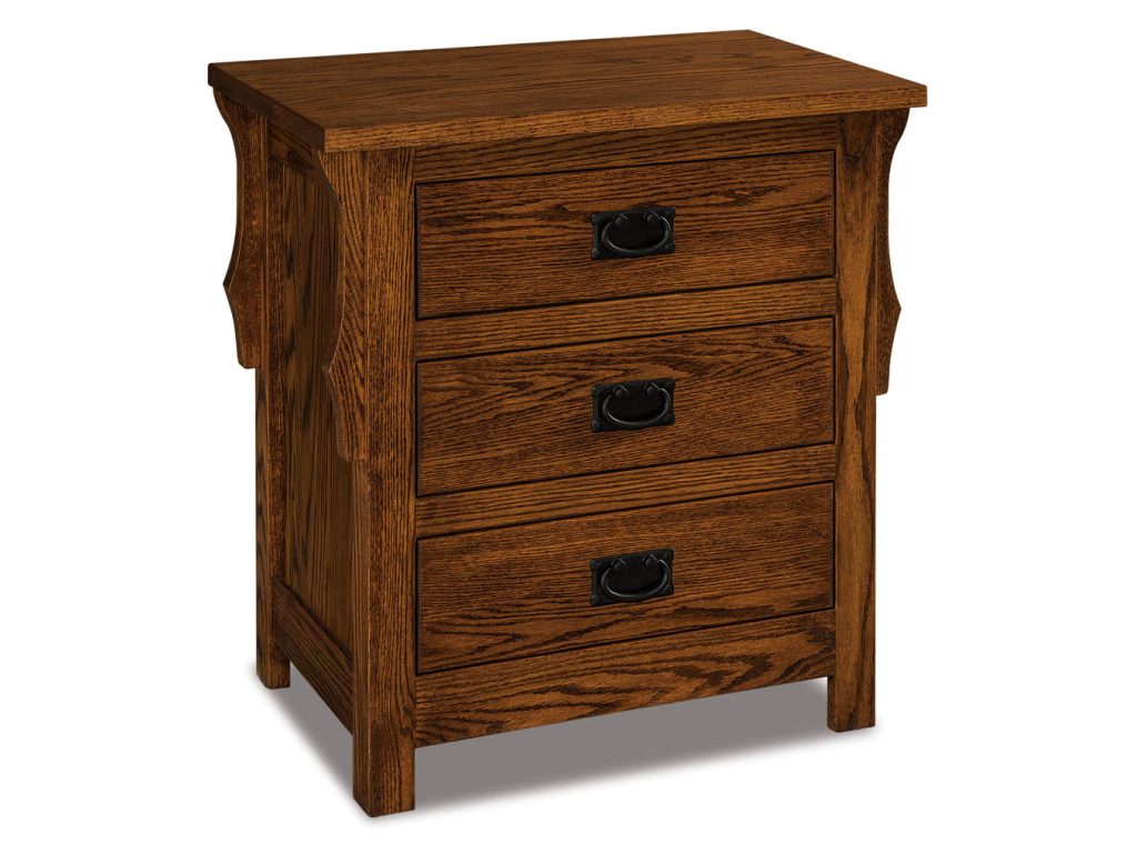 Amish Furniture of NE Stick Mission 3 Drawer Nightstand – 27″W