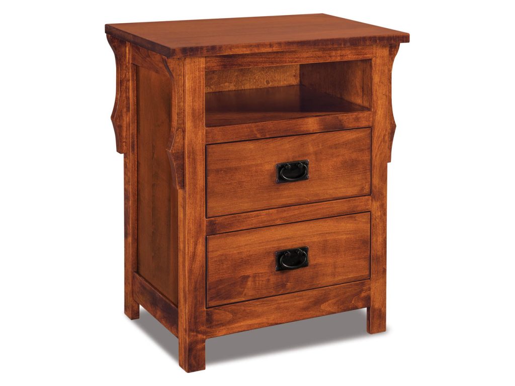 Amish Furniture of NE Stick Mission 2 Drawer Nightstand