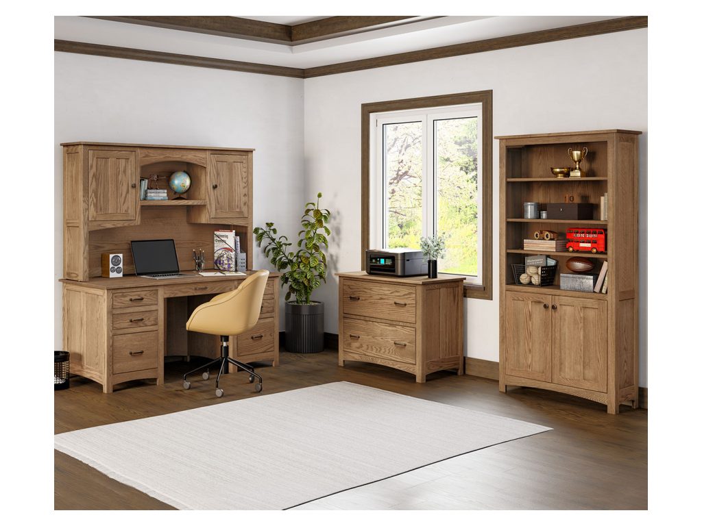 Oakridge Single Pedestal Desk Executive Desk, alternate view