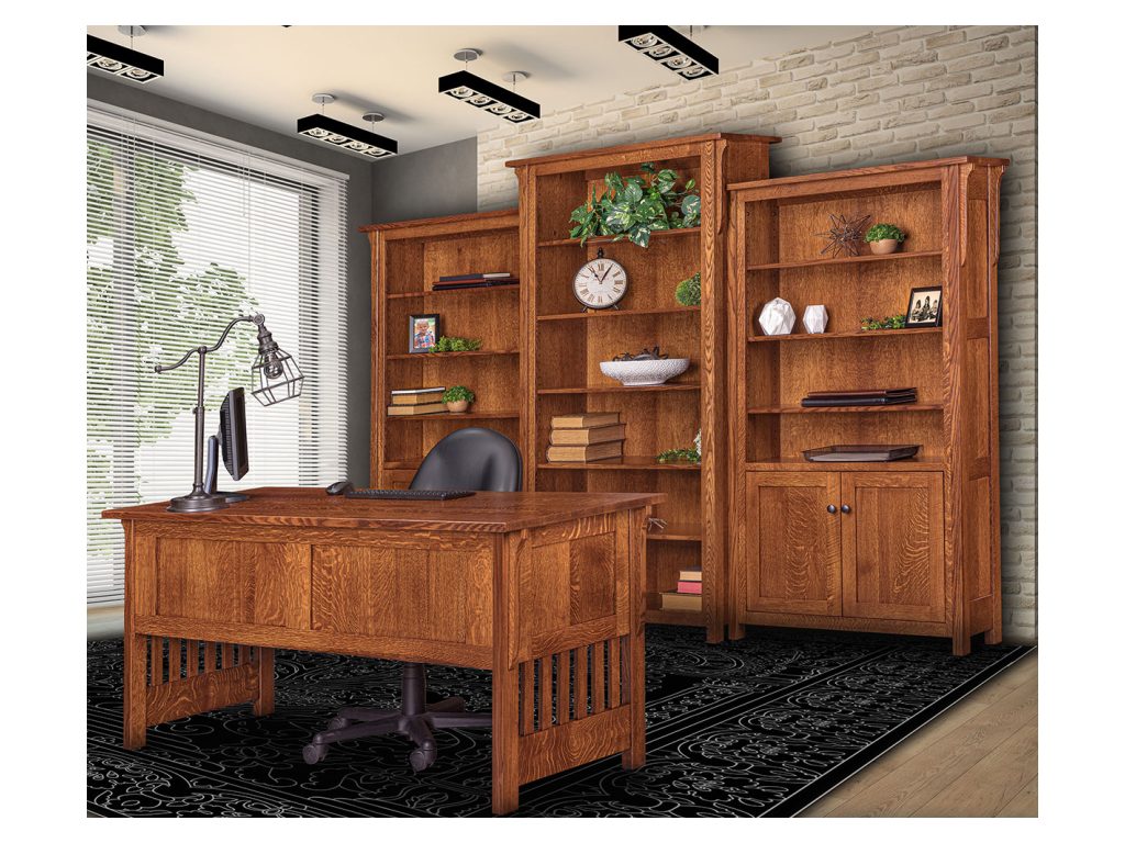 Boston 1 Drawer Credenza With Bookcase Topper Credenza Accessory, alternate view