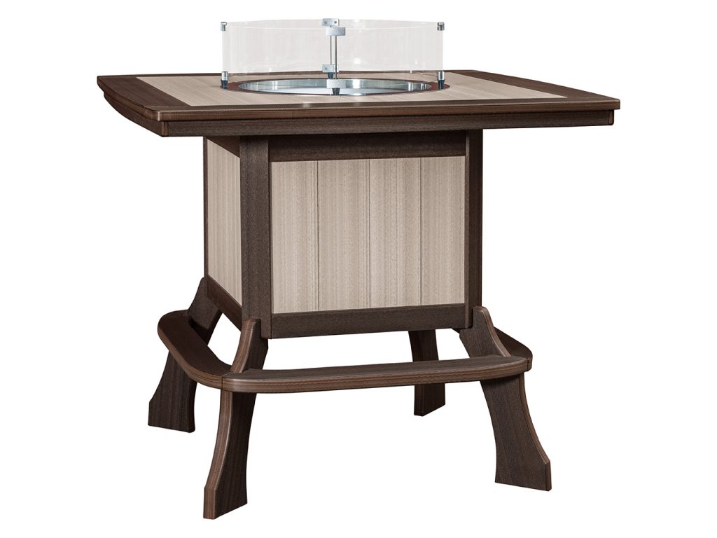 Amish Furniture of NE Jade Bar Table with Fire Ring – 49×49