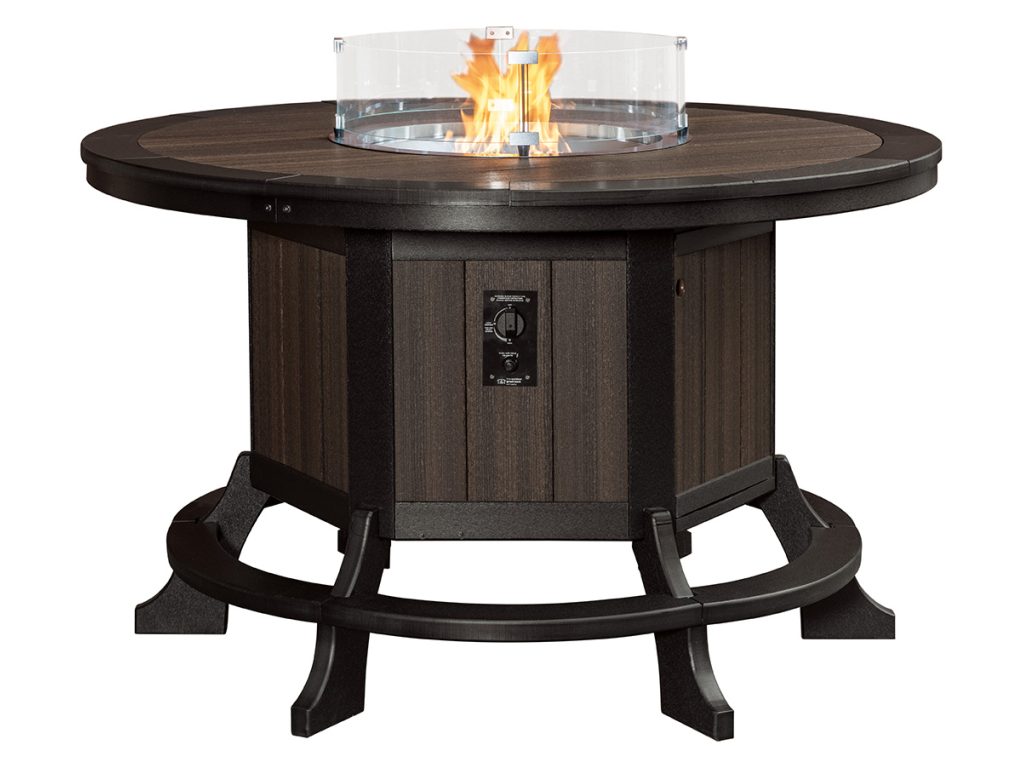 Amish Furniture of NE Jade Counter Table with Fire Ring – 60″