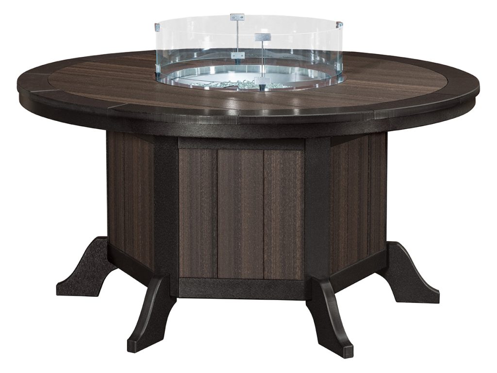 Amish Furniture of NE Jade Dining Table with Fire Ring – 60″