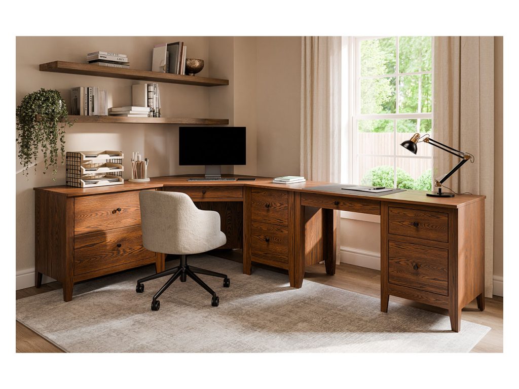 Amish Furniture of NE Ashton Lateral File Cabinet and Hutch Topper, alternate view