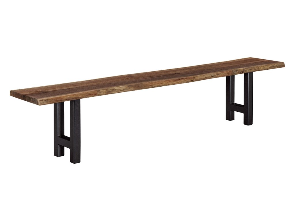 Live Edge Bench with Martin Base Table Base