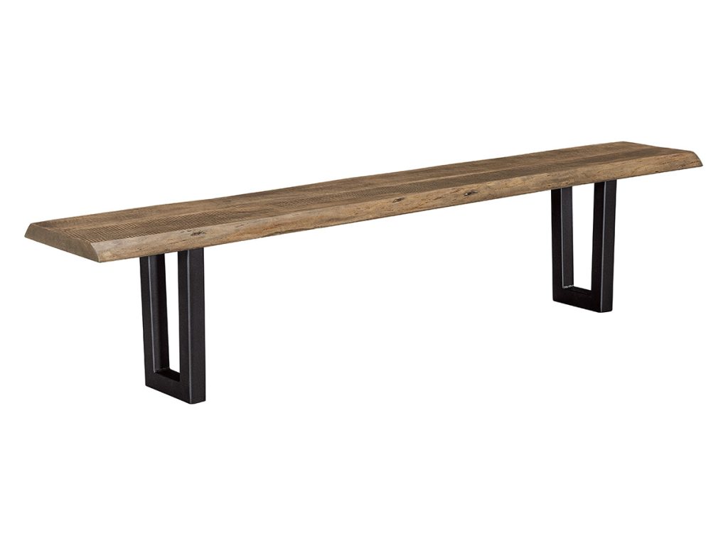 Live Edge Rough Sawn Bench with Lifestyle Base Table Base