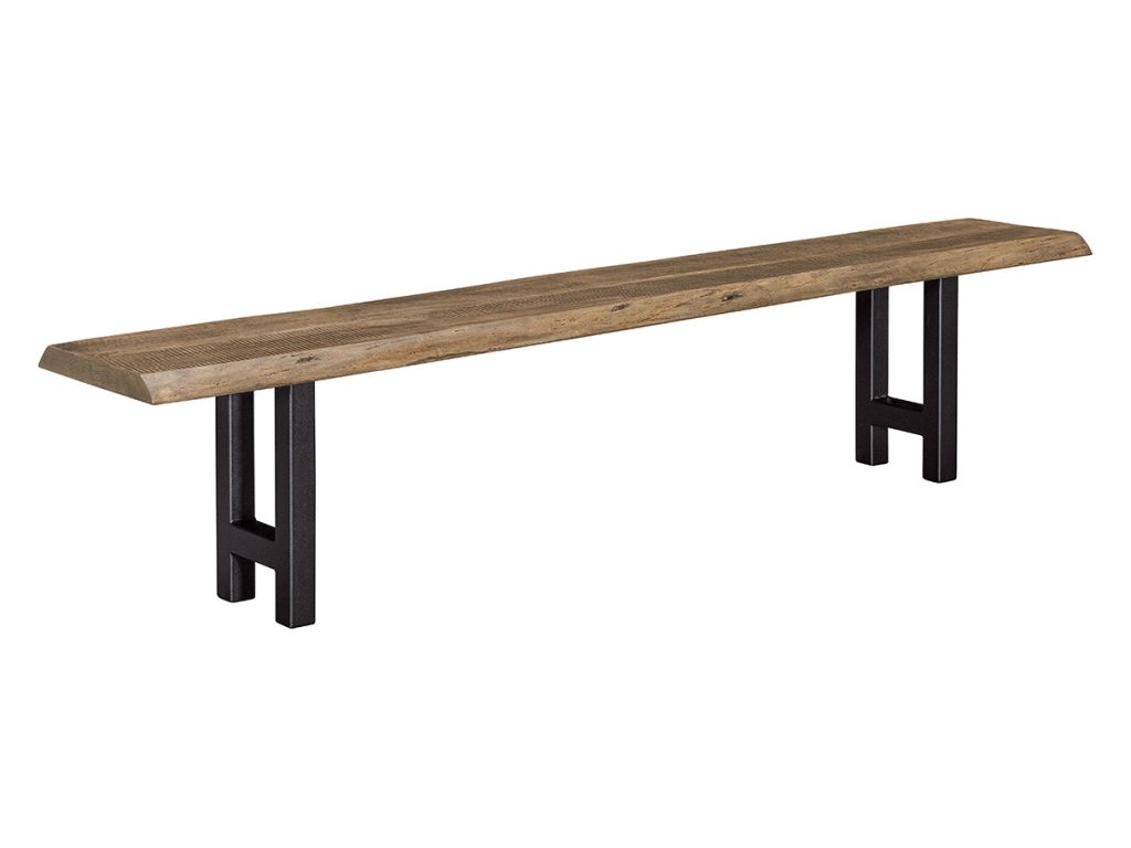 Live Edge Rough Sawn Bench with Martin Base Table Base