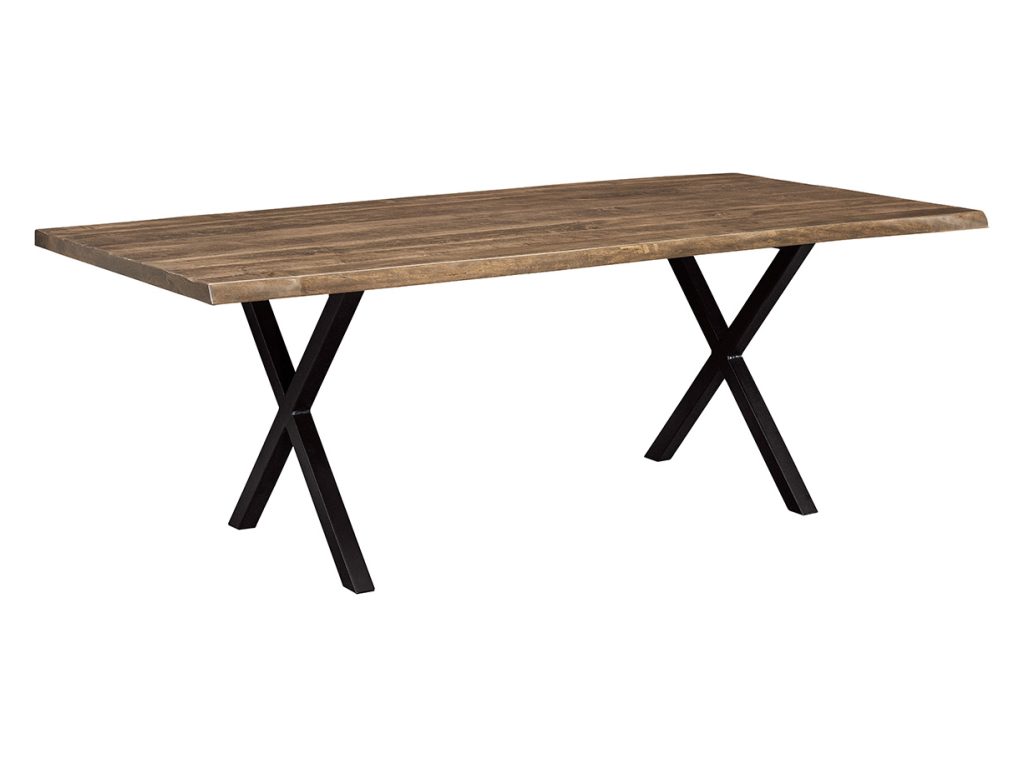 Live Edge Rough Sawn Table With Xavier Base Table Base