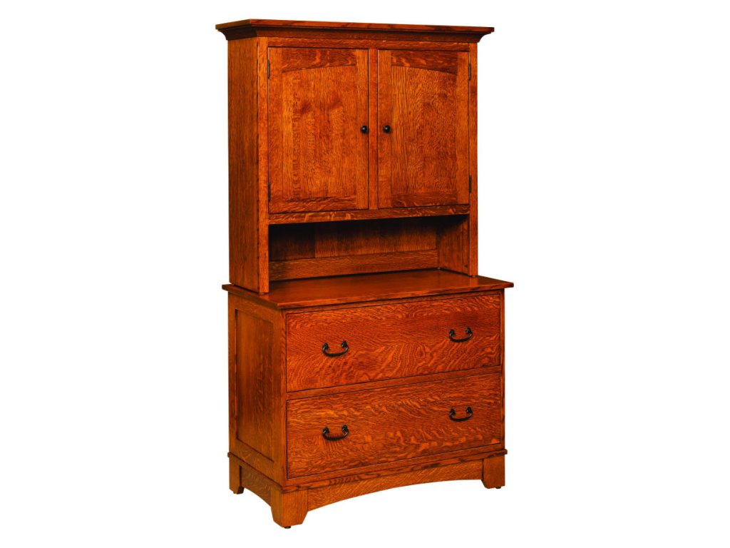 Amish Furniture of NE Noble Mission Lateral File Cabinet with Storage Topper File Cabinet