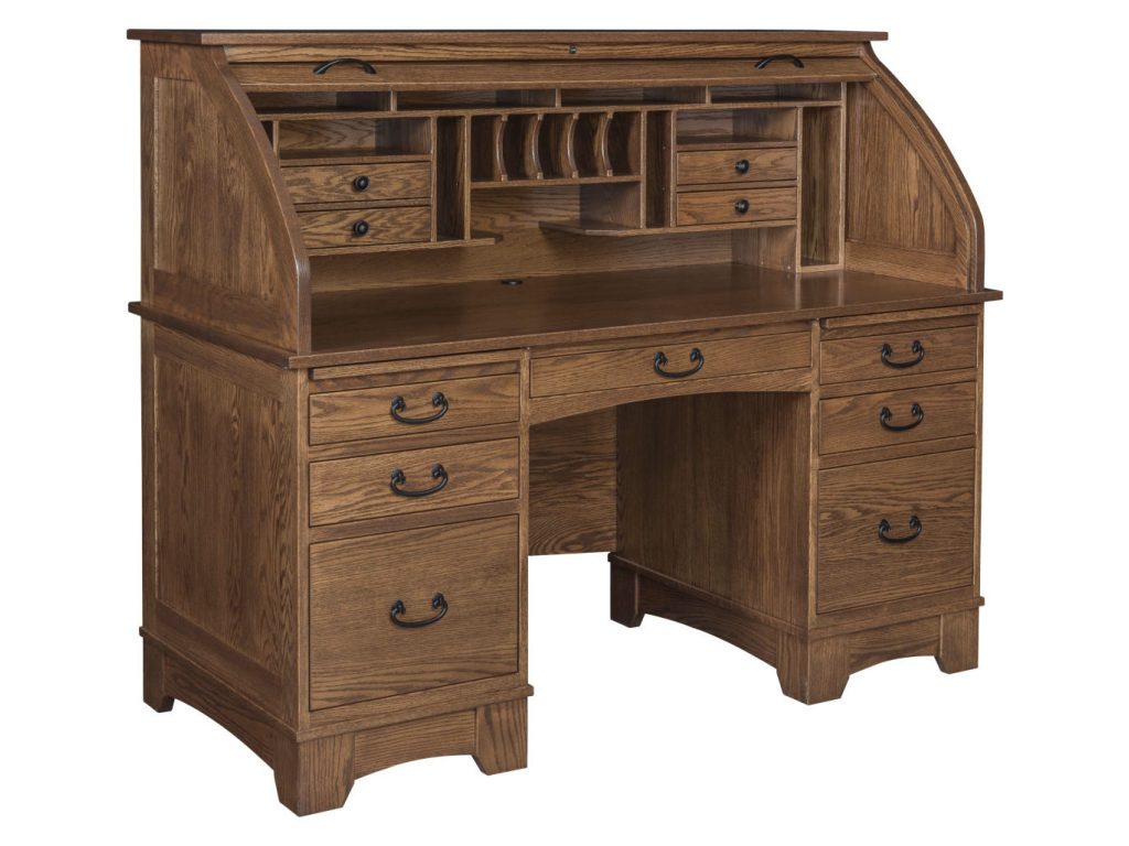 Amish Furniture of NE 60″ Noble Mission Rolltop Desk