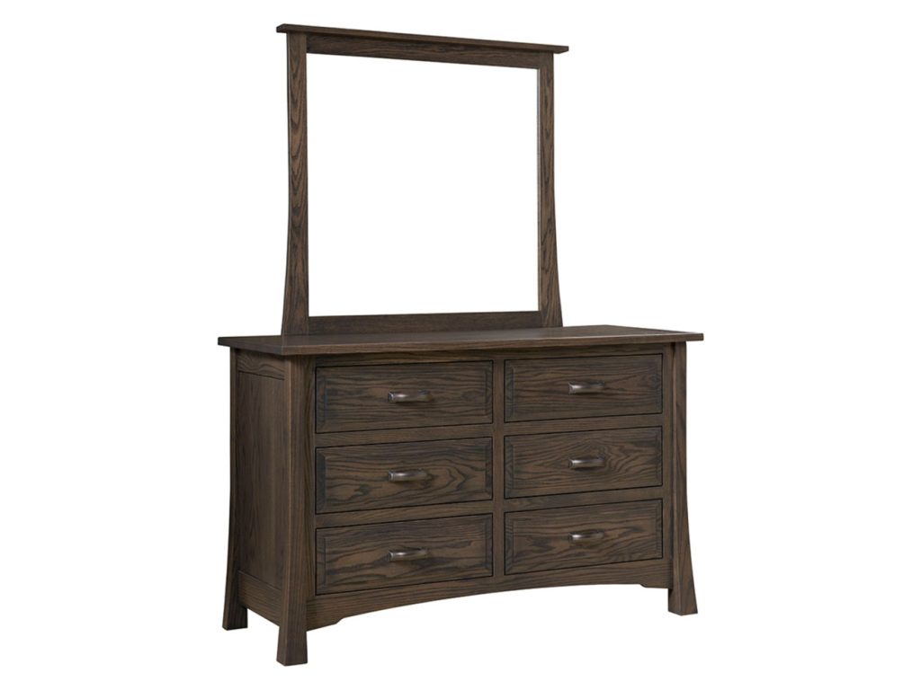 Amish Furniture of NE Addison 6 Drawer Dresser And Mirror Dresser