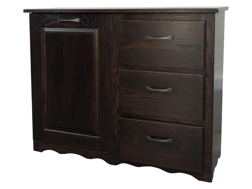 Tilt Out Trash Bin With Drawers On Right Decorative Object