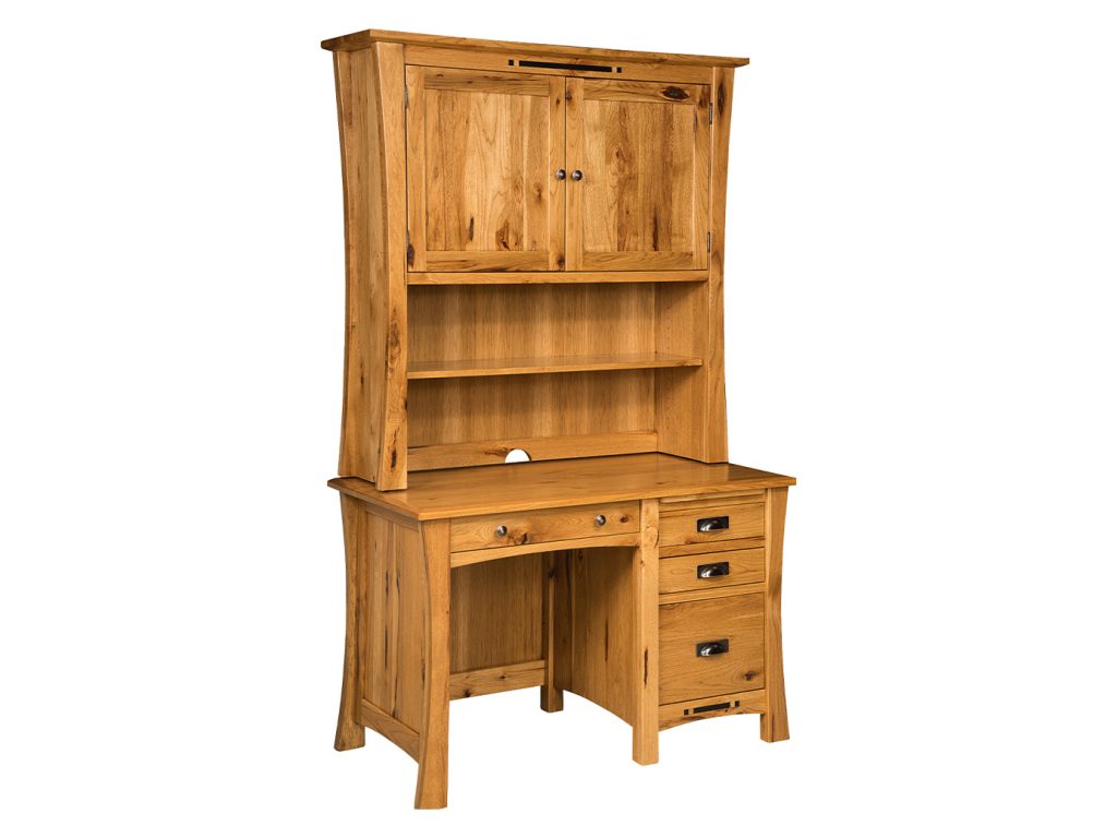 Amish Furniture of NE Arts & Crafts Pedestal Desk Hutch