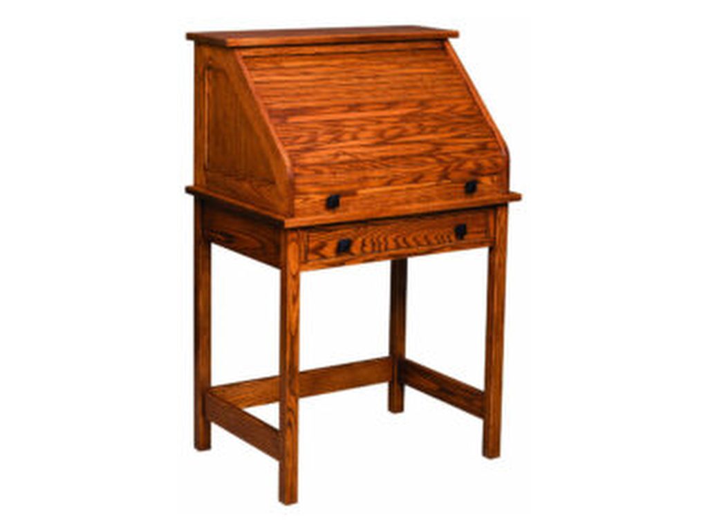 Amish Furniture of NE 30″ Post Mission Rolltop Writing Desk, alternate view