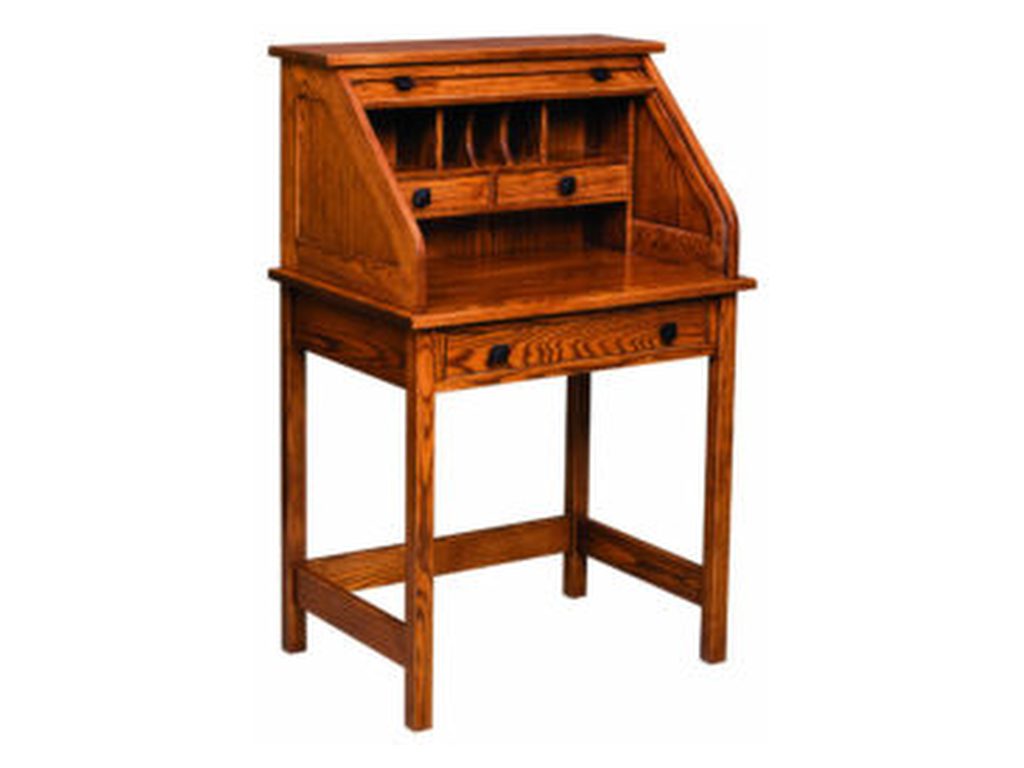 Amish Furniture of NE 30″ Post Mission Rolltop Writing Desk